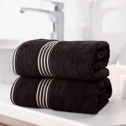 Lavish Home 2pc Luxury Cotton Bath Towels Black Target