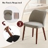 Upholstered Dining Chairs Set of 2, Modern Wing Back Kitchen Chairs, Linen Dining Room Chairs with Wood Legs for Kitchen Restaurant - 4 of 4