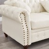 VASIP "85.8" Chesterfield Sofa - Classic Tufted Faux Leather Upholstery, Storage, Black - Living Room Couch - 3 of 4