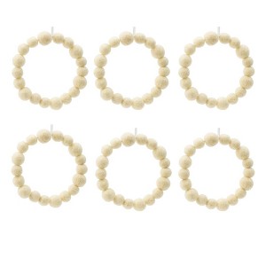 NAYSAYE Party Decoration and Accessories Set of 6 Cream Ball Wreath Hanging Ornament for Holiday Celebration and Christmas, Cream, 6.7"*1"*0.4" - 1 of 4