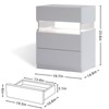 Okak LED 3 Drawer Dresser for Bedroom,Acrylic Board LED Bedside Tables,Modern End Tables with Drawers,Nightstand,Bedroom Furniture - 3 of 4