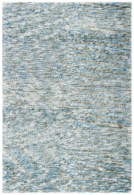 Hand-Tufted Blue and Ivory Wool Area Rug, 8' x 10'