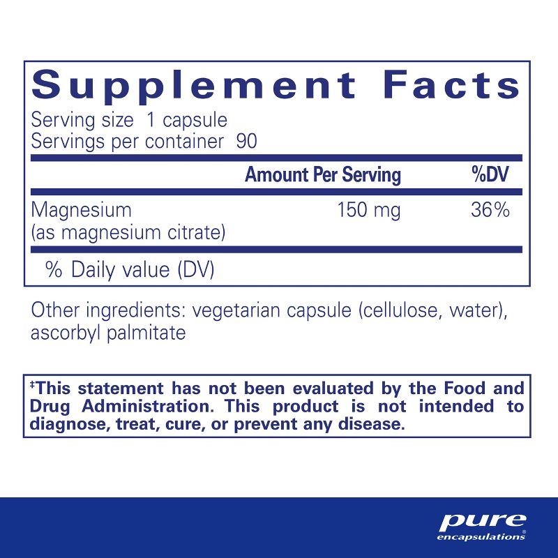 Pure Encapsulations Magnesium (Citrate) - Supplement for Sleep, Heart Health, Muscles, and Metabolism, 2 of 10