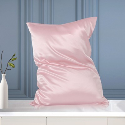 1 Pc King/20x36inch Silk with Zipper Pillow Cases Pink - PiccoCasa