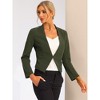 INSPIRE CHIC Women's Collarless Work Office Long Sleeve Cropped Blazers - 3 of 4