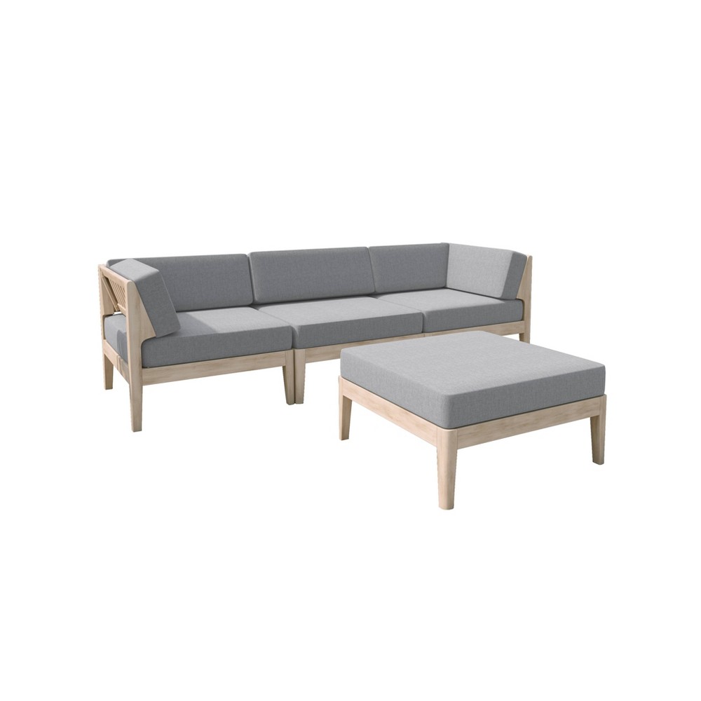 Photos - Garden Furniture Linon 4pc Summerlyn Patio Seating Set - Natural  