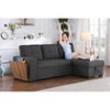 TiramisuBest Modern L-Shaped Lounger Sofa with Hidden Storage, Dark Gray Modular Sectional Couch for Living Room - 3 of 4