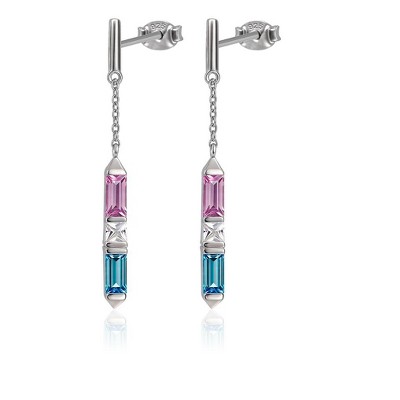 Molenia 925 Sterling Silver Drop Earrings for Women, Dangling Earrings Radiant with 5A CZ, Elegant Lightweight Minimalist Jewelry