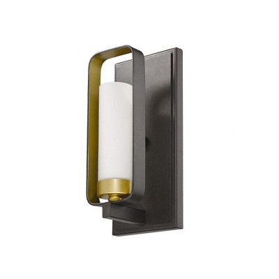 Aideen Olde Brass Dimmable Wall Sconce with Opal Glass Shade