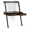 36" Darren Solid Wood Desk Warm Walnut - WyndenHall: Compact, Space-Saving Design with Storage - 3 of 4