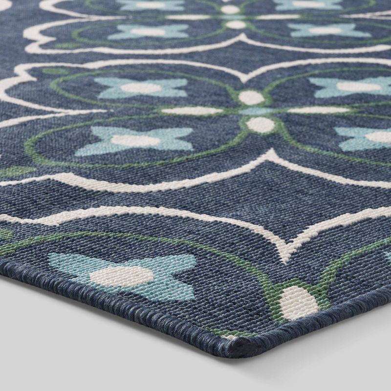 7'10" x 10' Camelia Medallion Outdoor Rug Blue/Green - Christopher Knight Home, 3 of 7