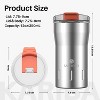 ZACHVO 12 oz Coffee Mug, Insulated, Flip Lid, Spill Proof, Double Wall Vacuum, Reusable, Hot/Ice, Silver - 4 of 4