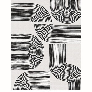 Machine Washable Area Rugs with Non-Slip Backing - Soft Vintage Farmhouse Grid Pattern No Shedding Low Pile Carpet for Living Room - 1 of 1