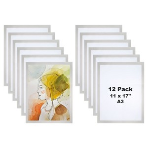 Unique Bargains Self-Adhesive Magnetic Display Frame for Refrigerator, Wall, Window 12 Pcs - 1 of 4