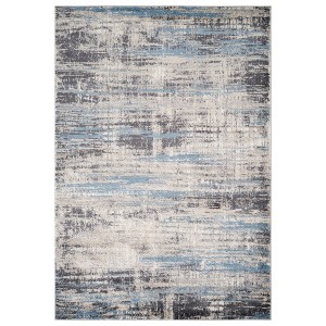 Blue Gray And Ivory Abstract Area Rug - 1 of 4