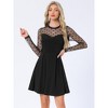 Allegra K Women's Heart Mesh Sheer Long Sleeve Gothic Cocktail Skater Party Dress - 3 of 4