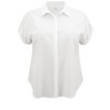 Women's Plus Size Collared Rolled Cuffed Short Sleeve Casual Button-Down Shirts - GRACE & GRANDEUR - 4 of 4