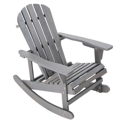 34.50INCH,Adirondack Rocking Chair Solid Wood Chairs Finish Outdoor Furniture for Patio,Navy Blue