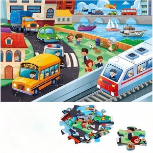 Jumbo Floor Puzzle 48 - Piece City Transportation Jigsaw, Educational Toy for - 1 of 4