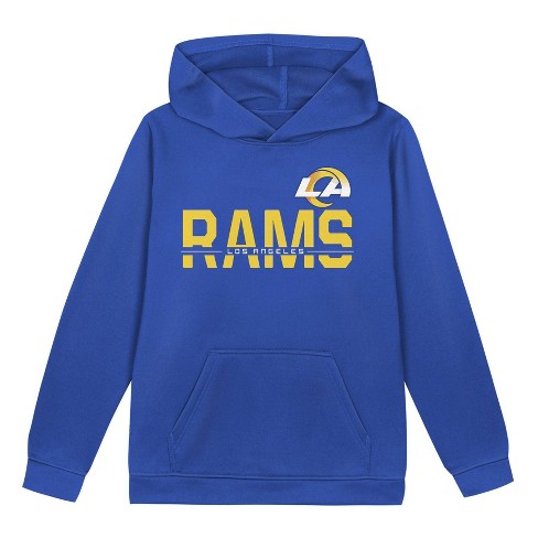 Nfl Los Angeles Rams Boys Long Sleeve Performance Hooded Sweatshirt Target