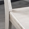 HDZNVF Set of 2 Farmhouse Acacia Wood Dining Chairs, Light Grey Wash - 2 of 4