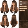 Jessie's Wig 22Inch Lace Frontal Straight Wig With Bangs 5X5 Lace Brown Color 1 Pc/Pack - 4 of 4