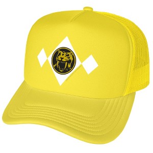 Power Rangers Yellow Chest Medallion Foam Trucker Cap Yellow - 1 of 4