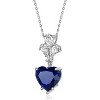 Guili Sterling Silver Heart Pendant Necklace with CZ in White, Green, Red, or Blue—A Sparkling and Elegant Piece for Any Occasion. - 2 of 3
