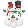 vidaXL 8ft Inflatable Snowman Family with Built-in LED Lights, Weather-Resistant Christmas Decoration for Outdoor Use, Quick Setup & Storage - 3 of 4