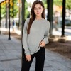 Anna-Kaci Women's Long Sleeve Waffle Knit Top with Front Pocket Detail - 4 of 4