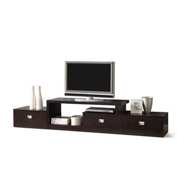 Marconi Asymmetrical Modern TV Stand for TVs up to 70" Brown - Baxton Studio