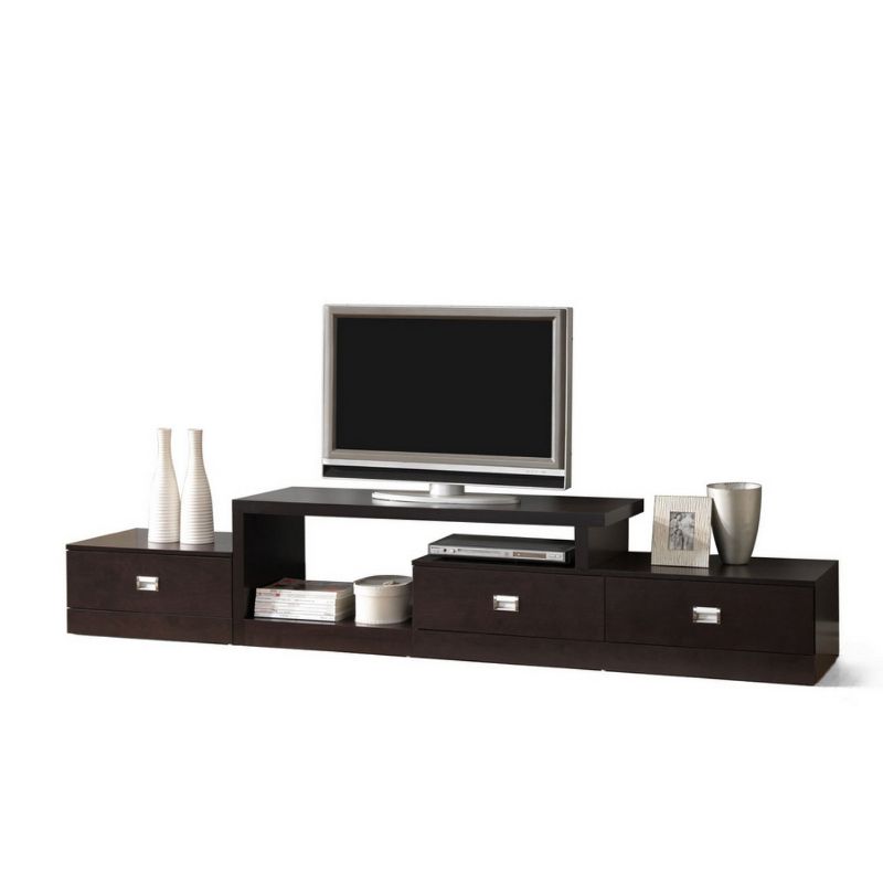 Marconi Asymmetrical Modern TV Stand for TVs up to 70&#34; Brown - Baxton Studio, 1 of 5