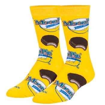 Cool Socks, Moon Pie, Funny Novelty Socks, Large