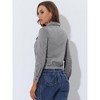 INSPIRE CHIC Women's Faux Suede Casual Spread Collar Button Up Biker Moto Jacket - 4 of 4