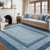 Grey/Blue Washable Runner Rug, Non-Slip Modern Hallway Carpet, Stain Resistant Low Pile Mat for Living Room, Bedroom, Kitchen - 2 of 4