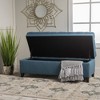 Kumasinova 50" Wide Tufted Storage Ottoman, Upholstered Ottoman with Storage, Rectangle Storage Bench with Hinged Lid, Espresso Wood Frame, Foot Stool - 3 of 4