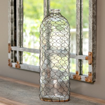 Park Hill Collection Bottle with Poultry Wire, 16"