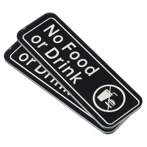 Unique Bargains Acrylic Self-Adhesive Decor Home Business No Food or Drink Sign - 1 of 4