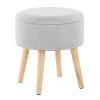 NicBex Round Polyester Storage Ottoman Bench,Storage Ottoman with Removable Lids and Matching Stool,Modern Storage Bench for Living Room,Bedroom - 3 of 4