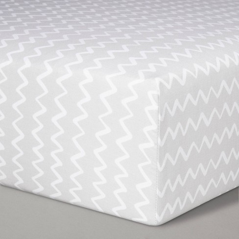 Fitted Crib Sheet Chevron Cloud Island Gray White Target