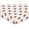 Sweet Jojo Designs Boy Baby Fitted Crib Sheet Watercolor Sports Theme Brown and White - 3 of 4