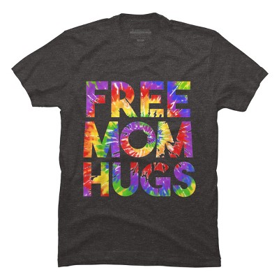 Adult Design By Humans Tie Dye Rainbow Pride Free Mom Hugs By Avocato T-Shirt