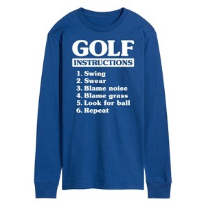 Men's - Instant Message - Golf Instructions Long Sleeve Graphic T-Shirt - 1 of 4