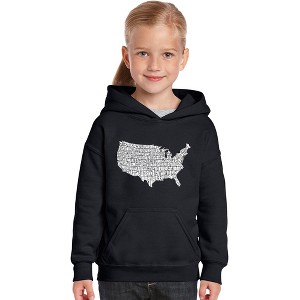LA Pop Art Girl's Word Art Hooded Sweatshirt - THE STAR SPANGLED BANNER - 1 of 4