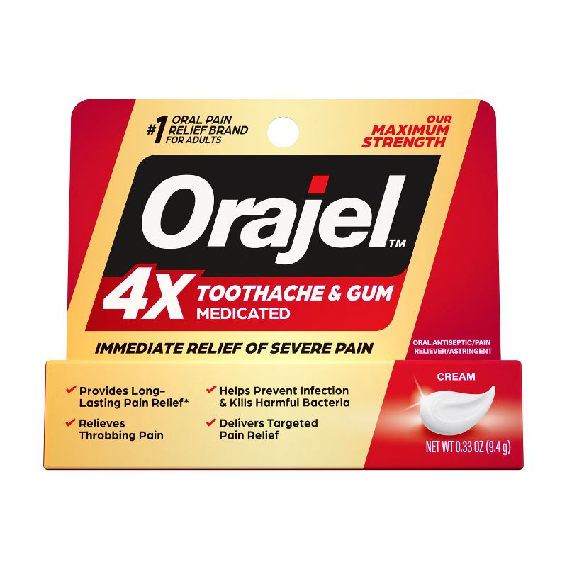 Orajel Pain Relief 4x Medicated Severe Pain - .33oz, 1 of 12