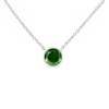 Haus of Brilliance Silver 1/5 Cttw Bezel Set Solitaire Treated Green Diamond Pendant Necklace - 2 of 4