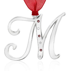 Gloria Duchin Silvertone Initial M Tree Ornament - 1 of 4