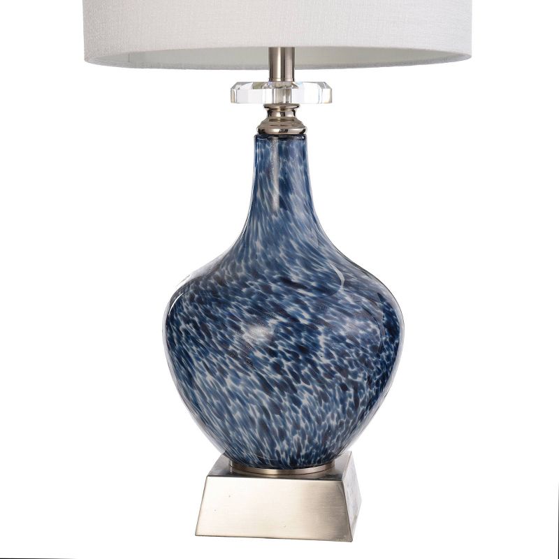 Gemma Silsden Marbled Blue Table Lamp with Fabric Shade White - StyleCraft, 4 of 8