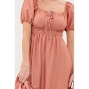 August Sky Women's U-neck Front Self Tie Midi Dress - 4 of 4