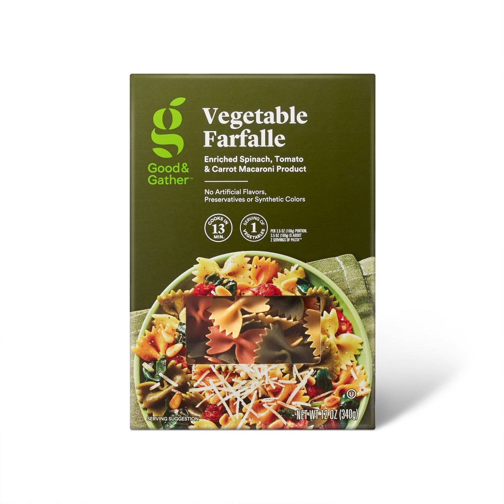 ENRICHED SPINACH, TOMATO & CARROT MACARONI PRODUCT, VEGETABLE FARFALLE